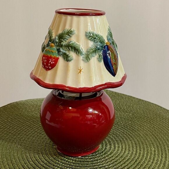 Pfaltzgraff Holiday Garland Tea Light Lamp NWT - Picture 2 of 11